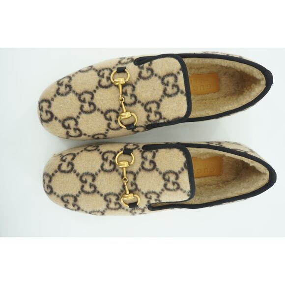 Gucci Fria Interlocking GG Horsebit Loafer Beige men dress shoe Wool Fur main image 6